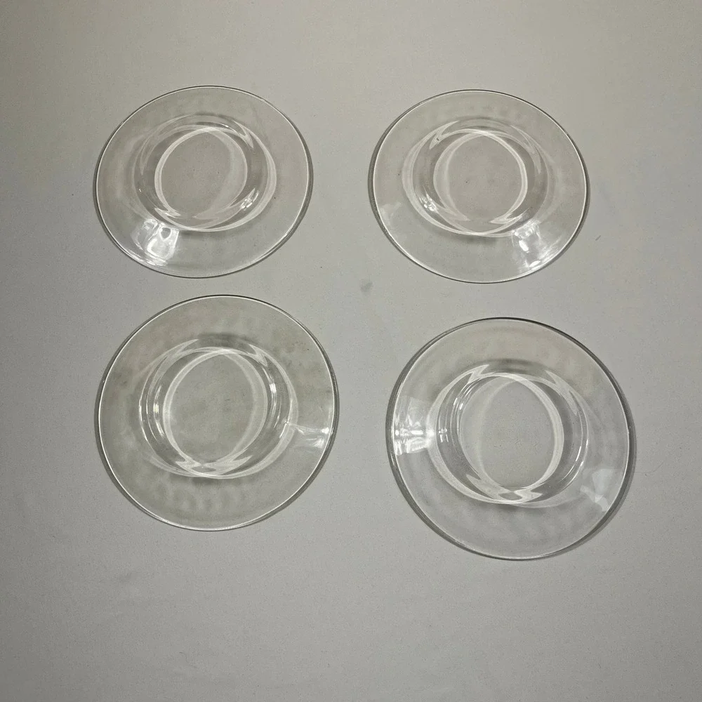 Clear Glass Saucer Set 6